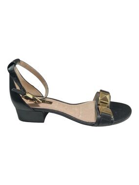 Louise et Cie Leather Sandals Size 8 Black Open Toe Block Heel Ankle Strap